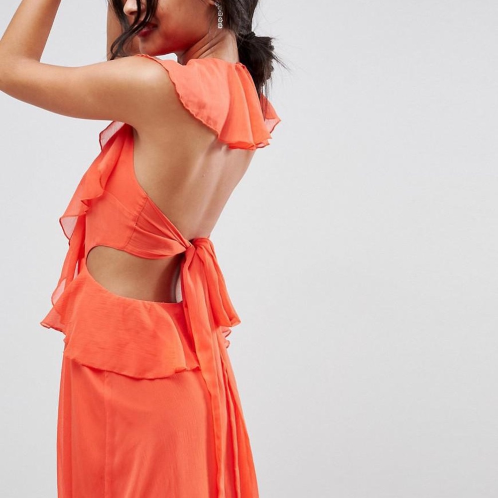 ASOS Orange Maxi Dress - NWT - Size US4 - Picture 5 of 5